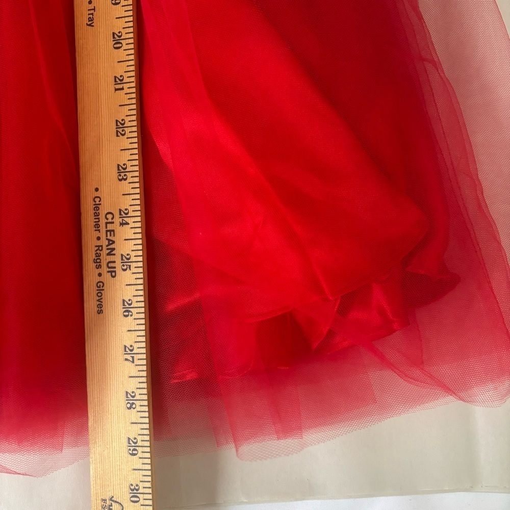 Masquerade Red Tulle Strapless Sweetheart Mini Party Dress Women’s Size 7/8 - Picture 13 of 14